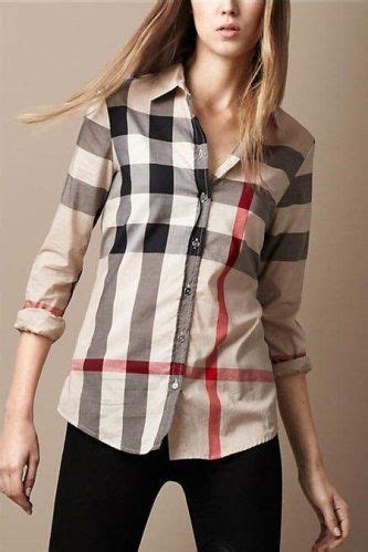 burberry women's brit tonal check shirt|Burberry shirts for women.